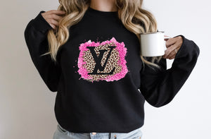 Pink Leopard LV Sweatshirt – The Pointe Boutique