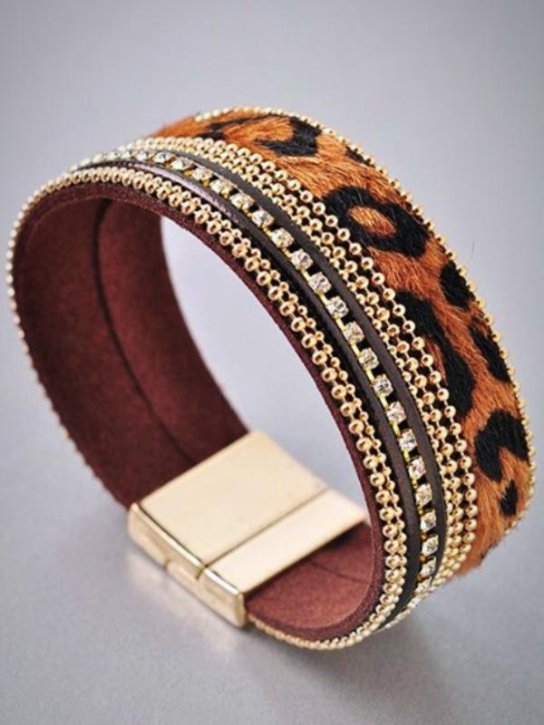 Brown Leopard Magnetic Bracelet