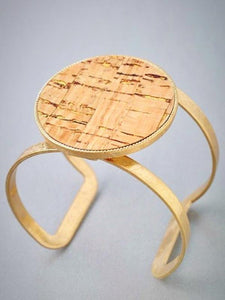 Large Circle Cork Open Cut Bracelet