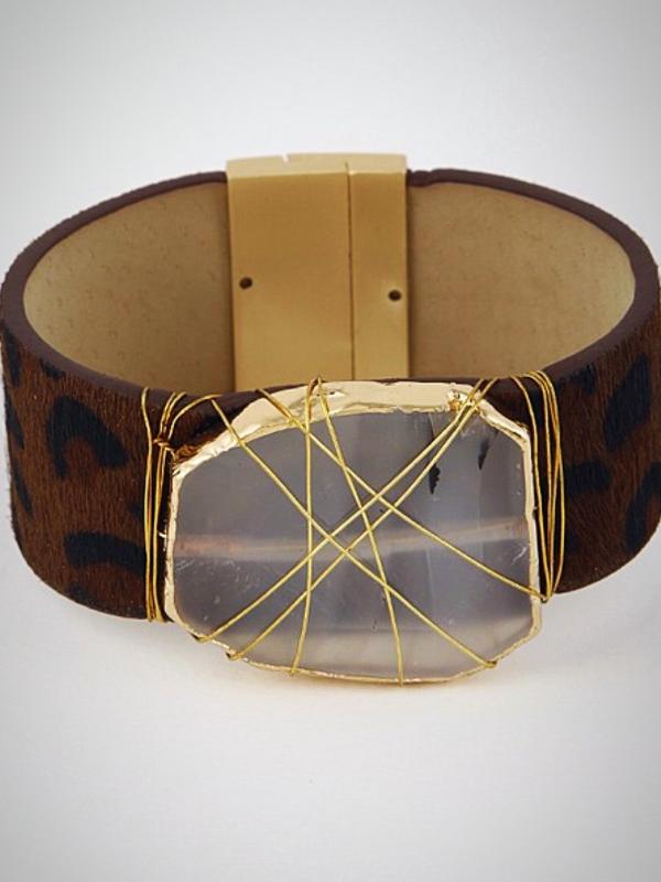 Brown Stone Adjustable Bracelet