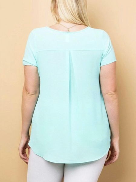 Plus Size Aqua Short Sleeve Top